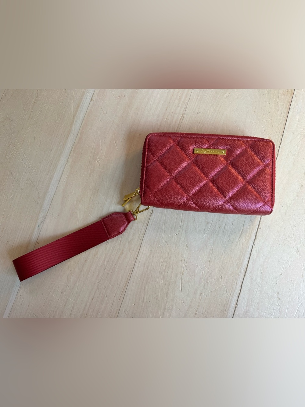 Joy Mangano Luxe Leather Best Gift Ever Double Wallet With Wrist Strap